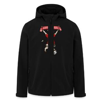 Hopp Schwiiz - Recycelte Männer Softshell-Jacke von Stanley/Stella - Schwarz - Vorne - AI Model Male 185 light (185cm)