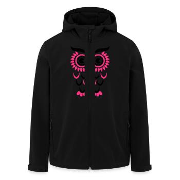 Owl Eule - Men’s Recycled Softshell Jacket by Stanley/Stella - black - Front - AI Model Male 185 light (185cm)