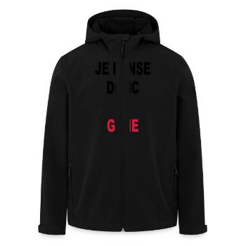 JE PENSE DONC JE GENE - Veste softshell homme en polyester recyclé Stanley/Stella - noir - Devant - AI Model Male 185 light (185cm)
