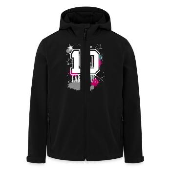 10. Geburtstag Personalisierbar Name Rückennummer - Recycelte Männer Softshell-Jacke von Stanley/Stella - Schwarz - Vorne - AI Model Male 185 light (185cm)