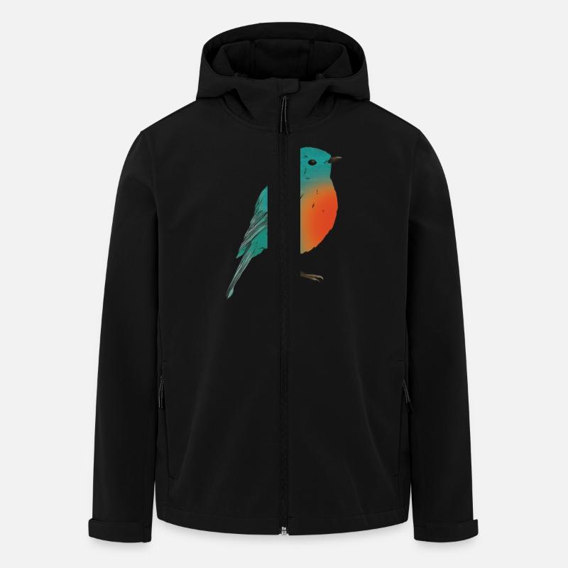 oiseau1 - Veste softshell homme en polyester recyclé Stanley/Stella - noir
