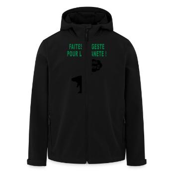 humour écolo - Veste softshell homme en polyester recyclé Stanley/Stella - noir - Devant - AI Model Male 185 light (185cm)