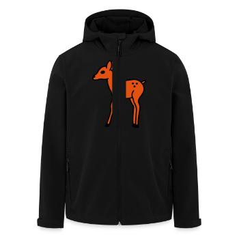 Reh scheu - V2 - Recycelte Männer Softshell-Jacke von Stanley/Stella - Schwarz - Vorne - AI Model Male 185 light (185cm)