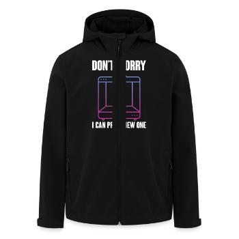Don't Worry I Can Print A New One 3D Printing 3D - Men’s Recycled Softshell Jacket by Stanley/Stella - black - Front - AI Model Male 185 light (185cm)