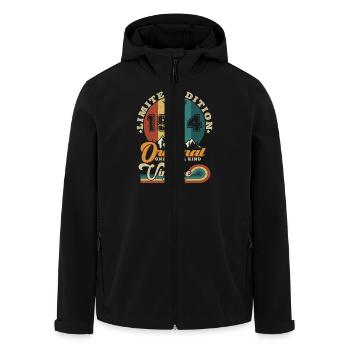 Original 1974 Vintage Édition limitée Cadeau - Veste softshell homme en polyester recyclé Stanley/Stella - noir - Devant - AI Model Male 185 light (185cm)