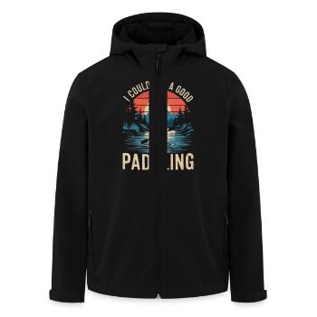 Humorous idea for paddlers - Men’s Recycled Softshell Jacket by Stanley/Stella - black - Front - AI Model Male 185 light (185cm)