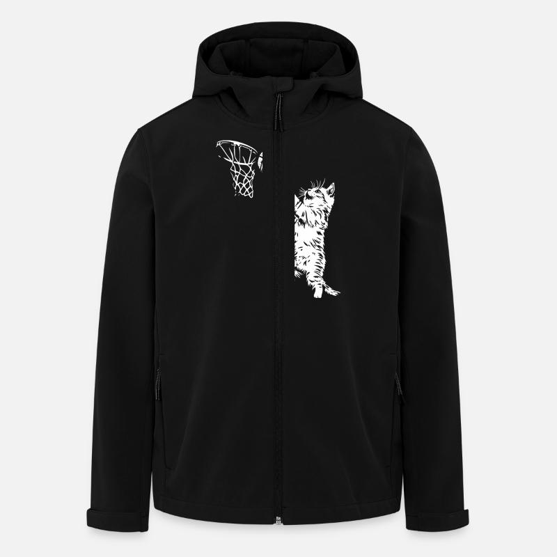 Cat Basketball Dunking - Men’s Recycled Softshell Jacket by Stanley/Stella - black