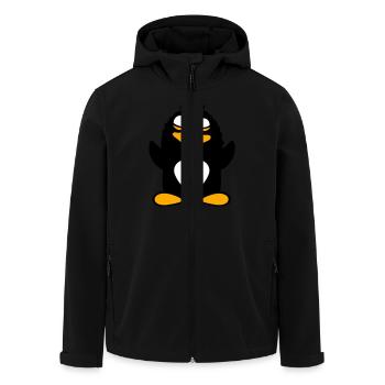 Süßer Pinguin Winkt Dumm Verrückt Komischer Vogel - Recycelte Männer Softshell-Jacke von Stanley/Stella - Schwarz - Vorne - AI Model Male 185 light (185cm)
