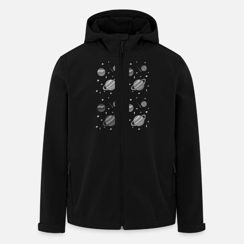 Planet pattern grayscale - Men’s Recycled Softshell Jacket by Stanley/Stella - black