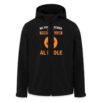Né pour pêcher humour pêcheur enfant vintage rétro - Veste softshell homme en polyester recyclé Stanley/Stella - noir - Devant - AI Model Male 185 light (185cm)