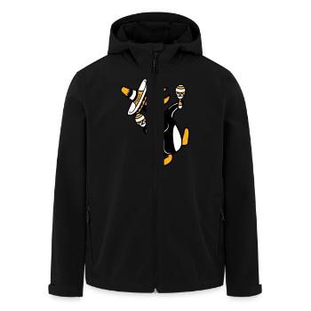Pingouin, hochet, fête, culture mexicaine, chapeau, Fun - Veste softshell homme en polyester recyclé Stanley/Stella - noir - Devant - AI Model Male 185 light (185cm)