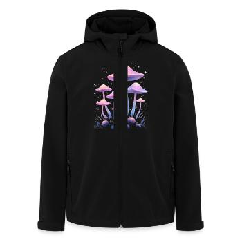 Magic Mushrooms Design - Mystic Forest - Men’s Recycled Softshell Jacket by Stanley/Stella - black - Front - AI Model Male 185 light (185cm)