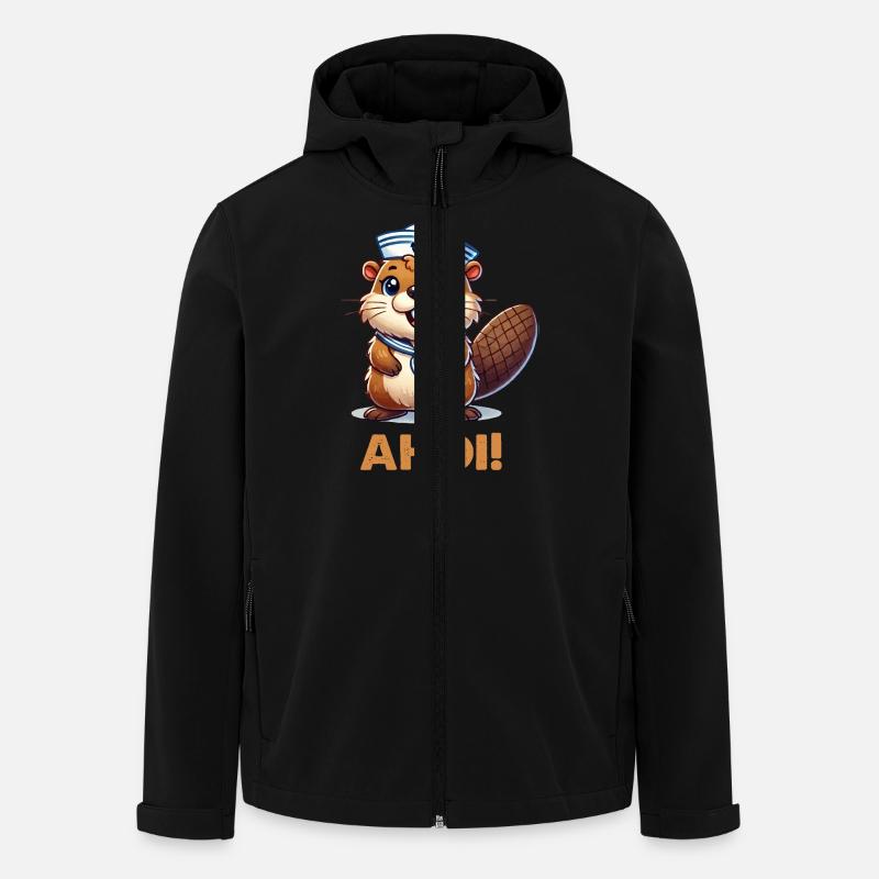 Capitaine de marin castor - Veste softshell homme en polyester recyclé Stanley/Stella - noir