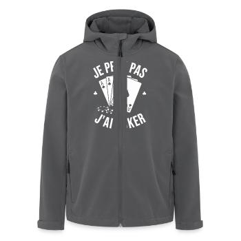 Je peux pas j'ai poker - Veste softshell homme en polyester recyclé Stanley/Stella - charbon - Devant - AI Model Male 185 light (185cm)