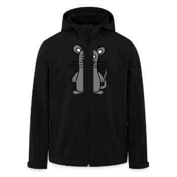 souris souris mignon petit rat rongeur drôle bande dessinée - Veste softshell homme en polyester recyclé Stanley/Stella - noir - Devant - AI Model Male 185 light (185cm)