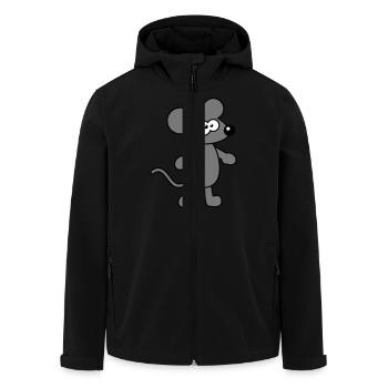 souris souris mignon petit rat rongeur drôle bande dessinée - Veste softshell homme en polyester recyclé Stanley/Stella - noir - Devant - AI Model Male 185 light (185cm)