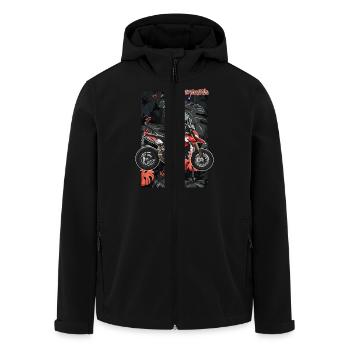 Superbike // Illustration - Veste softshell homme en polyester recyclé Stanley/Stella - noir - Devant - AI Model Male 185 light (185cm)