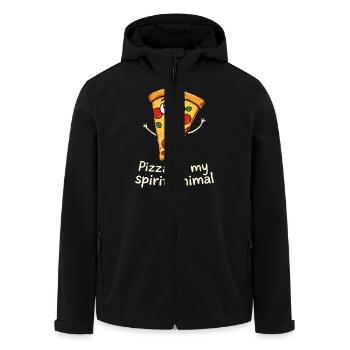Pizza Is My Spirit Animal Fun Foodie Pizza Lover - Men’s Recycled Softshell Jacket by Stanley/Stella - black - Front - AI Model Male 185 light (185cm)