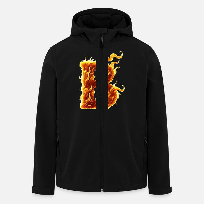 Letter B Flames - Men’s Recycled Softshell Jacket by Stanley/Stella - black