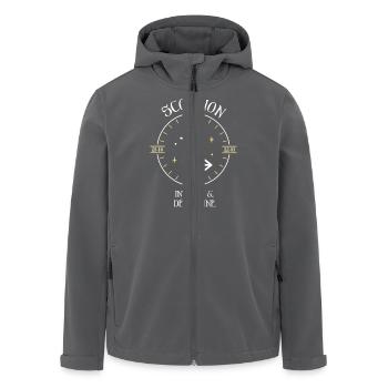 Du signe du Scorpion - Intuitif et déterminé - Veste softshell homme en polyester recyclé Stanley/Stella - charbon - Devant - AI Model Male 185 light (185cm)