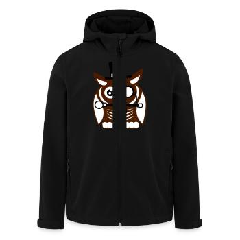 Sir Eule Zylinder Hut Monokel Brille reicher Herr - Recycelte Männer Softshell-Jacke von Stanley/Stella - Schwarz - Vorne - AI Model Male 185 light (185cm)