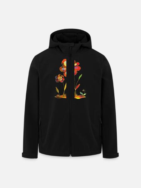 Blumen - Recycelte Männer Softshell-Jacke von Stanley/Stella - Schwarz