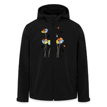 Flowers - Men’s Recycled Softshell Jacket by Stanley/Stella - black - Front - AI Model Male 185 light (185cm)