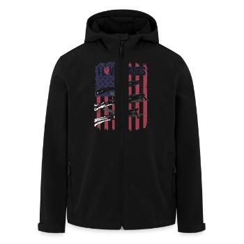 vintage Classic P 51 Flight - Men’s Recycled Softshell Jacket by Stanley/Stella - black - Front - AI Model Male 185 light (185cm)
