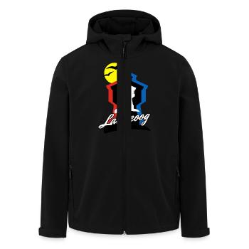 Langeoog Style mit Wasserturm - Recycelte Männer Softshell-Jacke von Stanley/Stella - Schwarz - Vorne - AI Model Male 185 light (185cm)