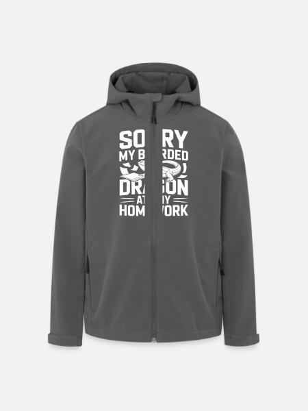 Min skægagame spiste mine lektier! Krybdyr elsker - Stanley/Stella herre softshelljakke i genanvendt polyester - sort