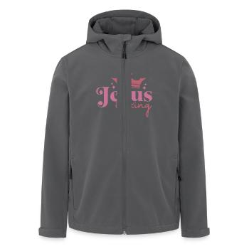 Jesus is king - Recycelte Männer Softshell-Jacke von Stanley/Stella - Schwarz - Vorne - AI Model Male 185 light (185cm)