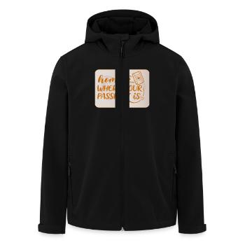 Reisen-Spruch-Zu Hause ist... - Recycelte Männer Softshell-Jacke von Stanley/Stella - Schwarz - Vorne - AI Model Male 185 light (185cm)