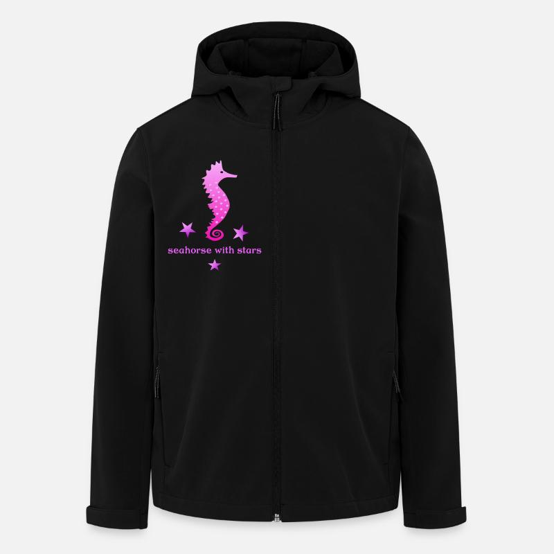 rosa Seepferdchen mit Sternchen - Recycelte Männer Softshell-Jacke von Stanley/Stella - Schwarz