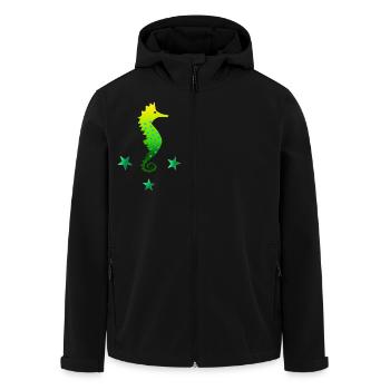 grünes Seepferdchen Seepferd schwimmen lernen - Recycelte Männer Softshell-Jacke von Stanley/Stella - Schwarz - Vorne - AI Model Male 185 light (185cm)
