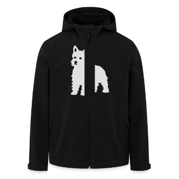 West Highland White Terrier - Men’s Recycled Softshell Jacket by Stanley/Stella - black - Front - AI Model Male 185 light (185cm)