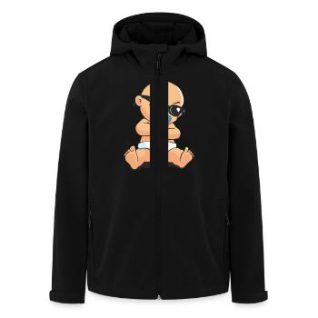 CD - Baby Gangsta mit Sonnenbrille und Schnuller - - Recycelte Männer Softshell-Jacke von Stanley/Stella - Schwarz - Vorne - AI Model Male 185 light (185cm)