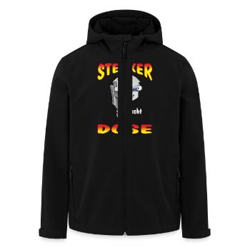 FD - Stecker sucht Dose - Elektriker Sex Fun - Recycelte Männer Softshell-Jacke von Stanley/Stella - Schwarz - Vorne - AI Model Male 185 light (185cm)