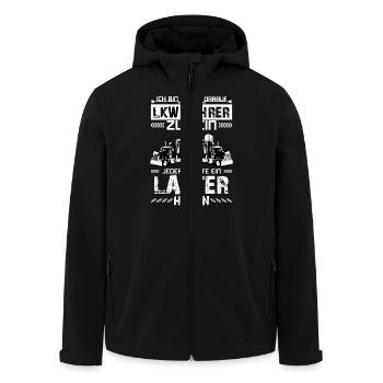Trucker 04 - Recycelte Männer Softshell-Jacke von Stanley/Stella - Schwarz - Vorne - AI Model Male 185 light (185cm)