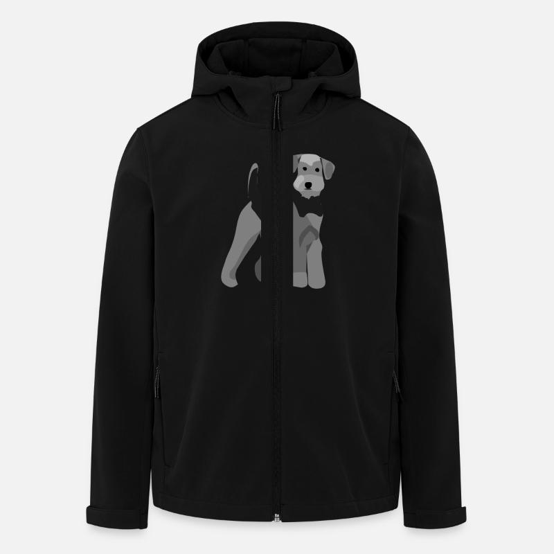 Airedale Terrier vorne - Recycelte Männer Softshell-Jacke von Stanley/Stella - Schwarz