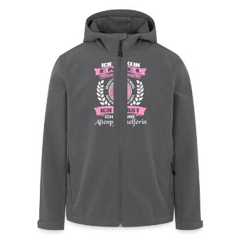 Ich bin eine Altenpflegehelferin - Recycelte Männer Softshell-Jacke von Stanley/Stella - Schwarz - Vorne - AI Model Male 185 light (185cm)