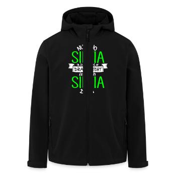 SILVIA die Echte - Recycelte Männer Softshell-Jacke von Stanley/Stella - Schwarz - Vorne - AI Model Male 185 light (185cm)