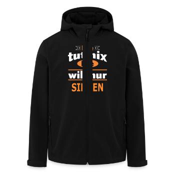 SINGEN - Recycelte Männer Softshell-Jacke von Stanley/Stella - Schwarz - Vorne - AI Model Male 185 light (185cm)
