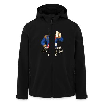 Sauft ihr Bauern II - Koenig Ludwig mit Bier - - Recycelte Männer Softshell-Jacke von Stanley/Stella - Schwarz - Vorne - AI Model Male 185 light (185cm)