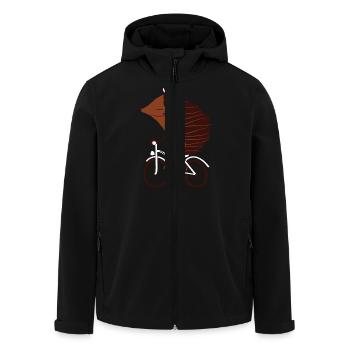 Cycling Hedgehog - Recycelte Männer Softshell-Jacke von Stanley/Stella - Schwarz - Vorne - AI Model Male 185 light (185cm)