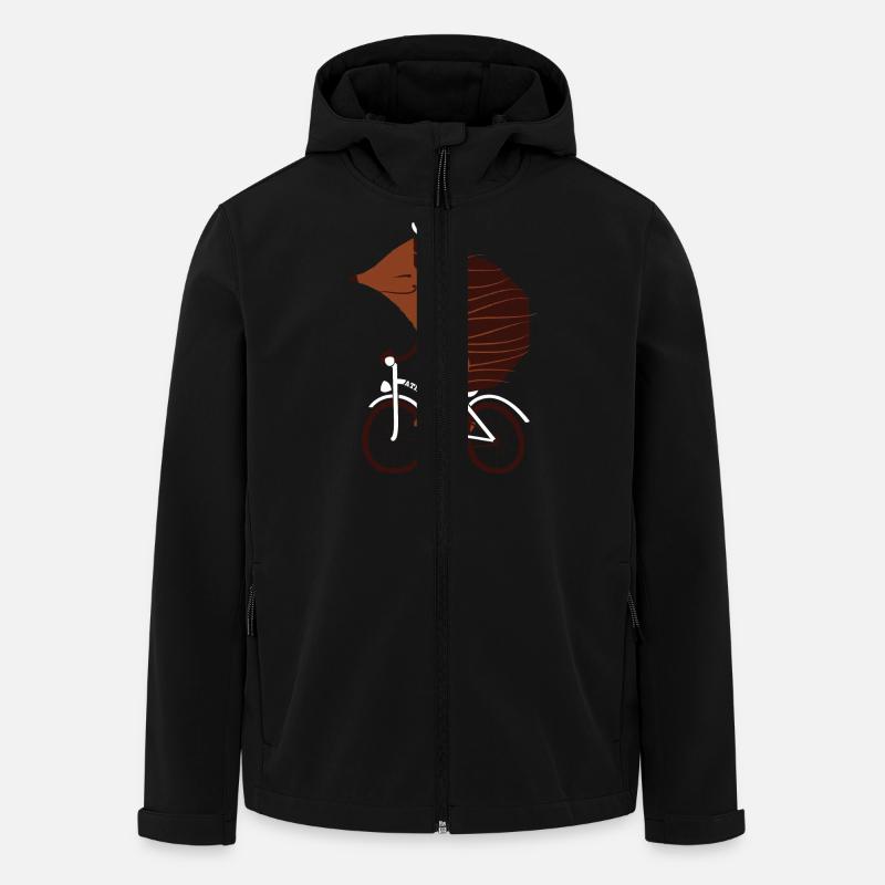Cycling Hedgehog - Men’s Recycled Softshell Jacket by Stanley/Stella - black
