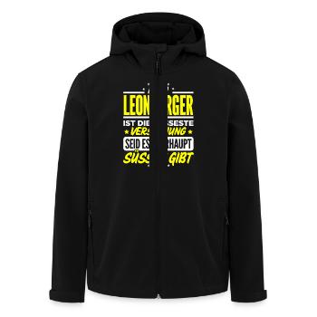 LEONBERGER - gibt - Recycelte Männer Softshell-Jacke von Stanley/Stella - Schwarz - Vorne - AI Model Male 185 light (185cm)