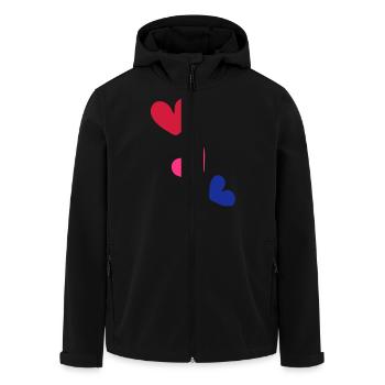 3_colorful hearts - Men’s Recycled Softshell Jacket by Stanley/Stella - black - Front - AI Model Male 185 light (185cm)