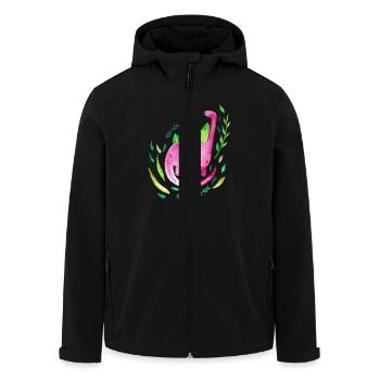 Rosa Langhals Dinosaurier für Mädchen Geschenk - Recycelte Männer Softshell-Jacke von Stanley/Stella - Schwarz - Vorne - AI Model Male 185 light (185cm)