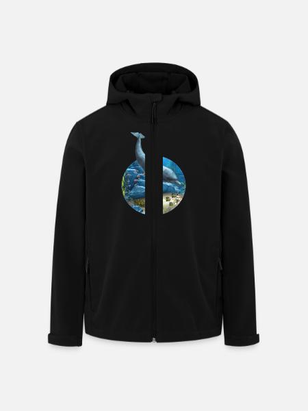Le monde des dauphins - Veste softshell homme en polyester recyclé Stanley/Stella - noir