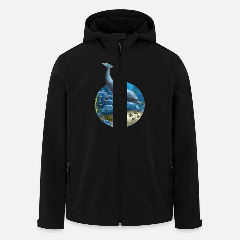 Le monde des dauphins - Veste softshell homme en polyester recyclé Stanley/Stella - noir